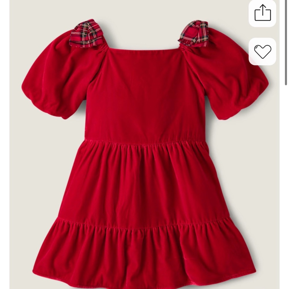 Gymboree Girls Plaid Bow Velvet Ruffle Dress - Royal Christmas - Red